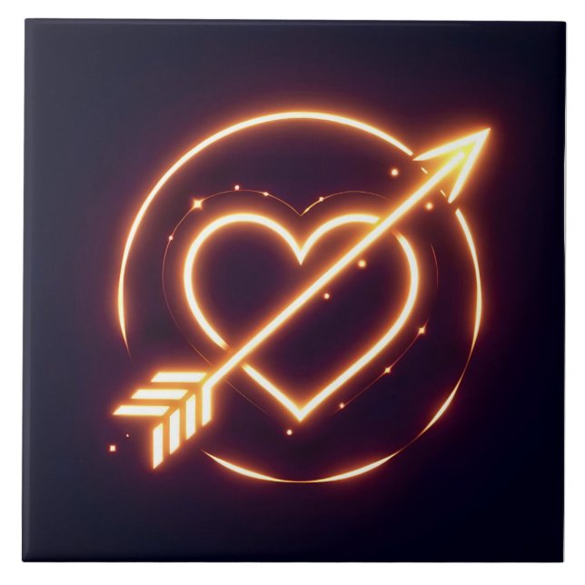 glowing image of a heart with cupid's arrow tile (Front)