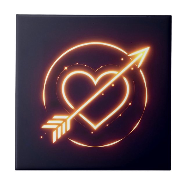 glowing image of a heart with cupid's arrow tile (Front)