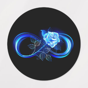 Glowing infinity with blue rose