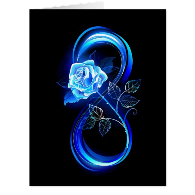 Glowing infinity with blue rose (Front)
