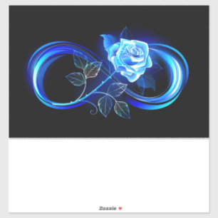 Glowing infinity with blue rose