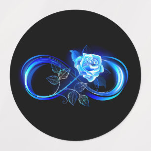 Glowing infinity with blue rose