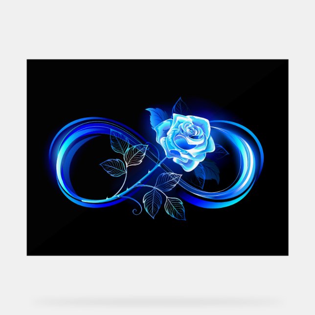 Glowing infinity with blue rose (Recto)