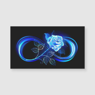 Glowing infinity with blue rose