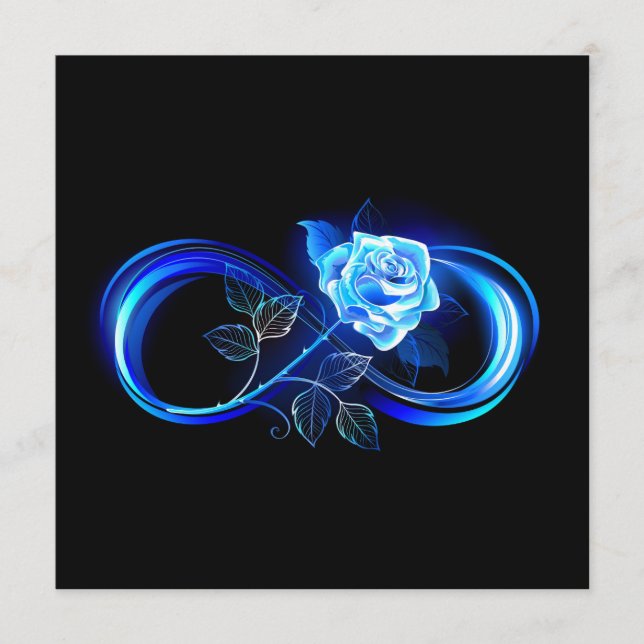 Glowing infinity with blue rose advice card (Front)