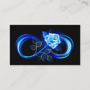 Glowing infinity with blue rose advice card