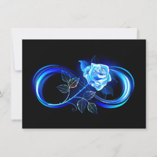 Glowing infinity with blue rose announcement