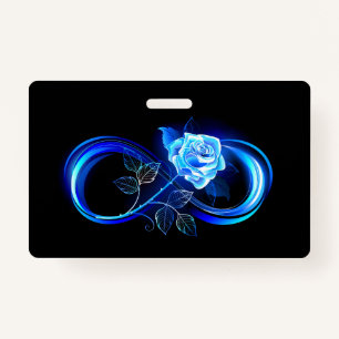 Glowing infinity with blue rose badge