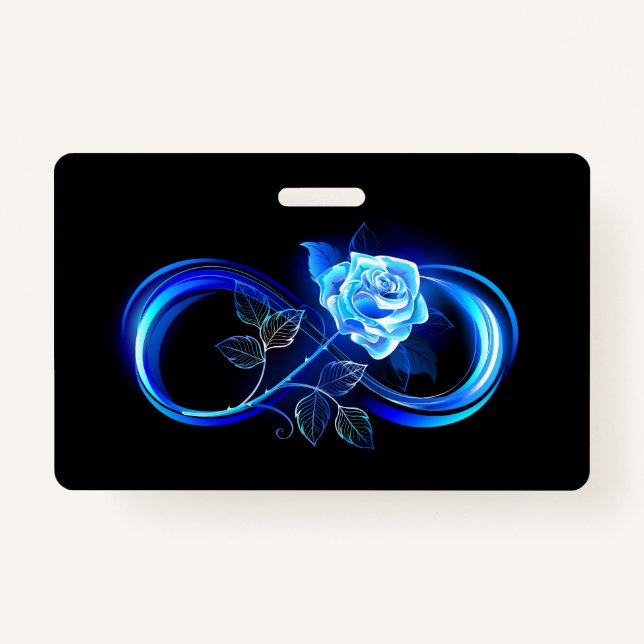 Glowing infinity with blue rose badge (Front)