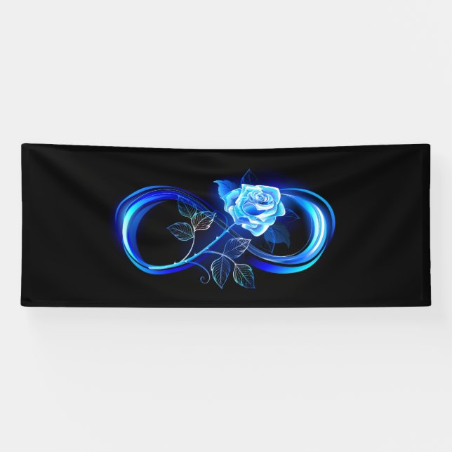 Glowing infinity with blue rose banner (Horizontal)