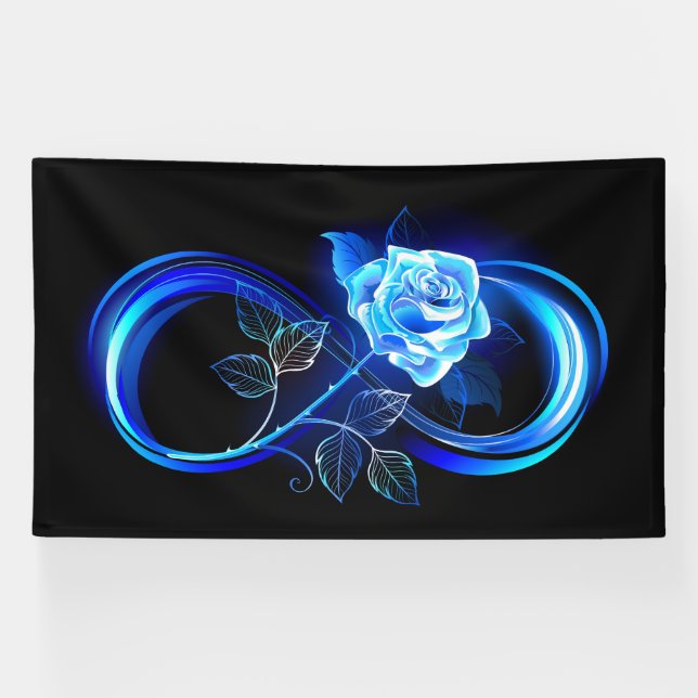 Glowing infinity with blue rose banner (Horizontal)