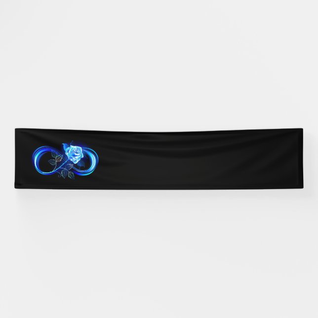 Glowing infinity with blue rose banner (Horizontal)
