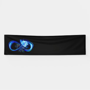 Glowing infinity with blue rose banner