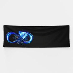 Glowing infinity with blue rose banner