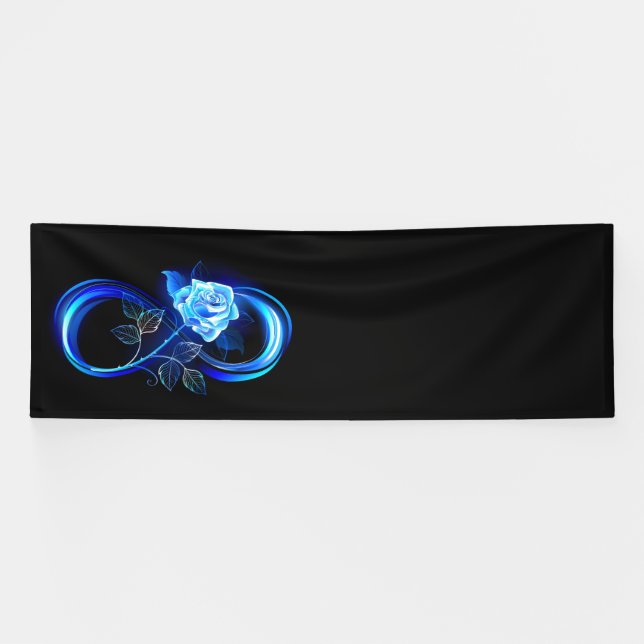 Glowing infinity with blue rose banner (Horizontal)