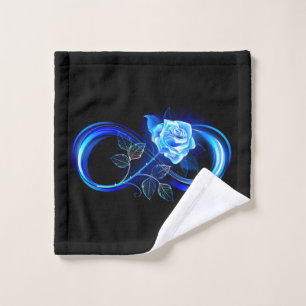 Glowing infinity with blue rose bath towel set