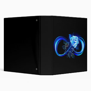 Glowing infinity with blue rose binder