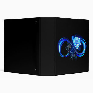 Glowing infinity with blue rose binder