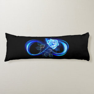 Glowing infinity with blue rose body pillow