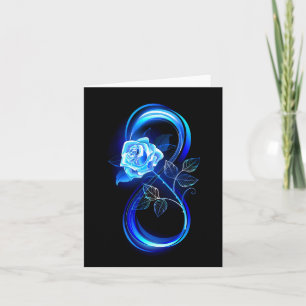Glowing infinity with blue rose card