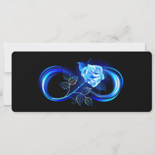 Glowing infinity with blue rose card