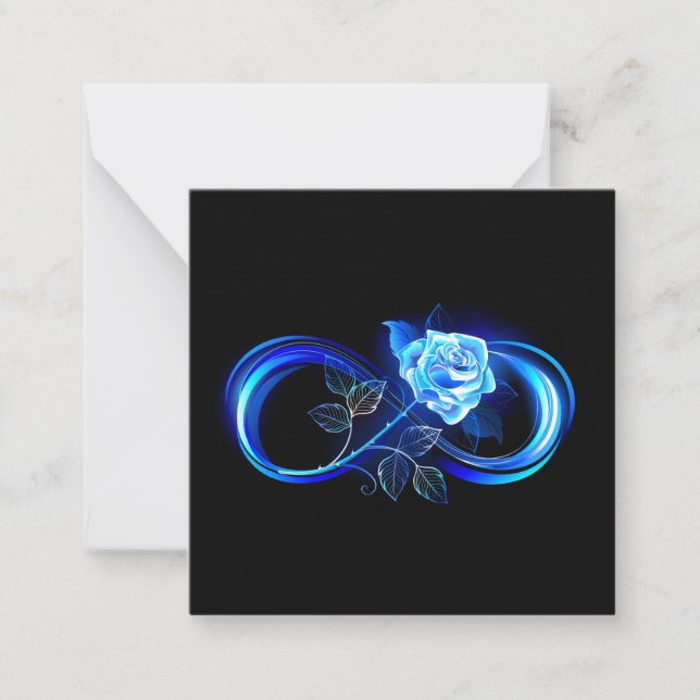 Glowing infinity with blue rose card (Front)