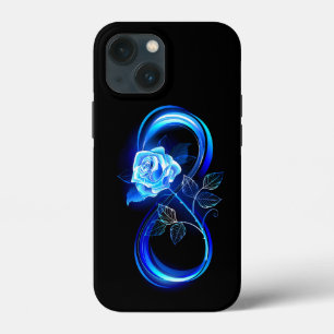 Glowing infinity with blue rose iPhone 13 mini case