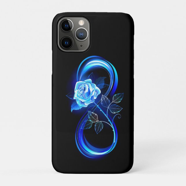 Glowing infinity with blue rose Case-Mate iPhone case (Back)