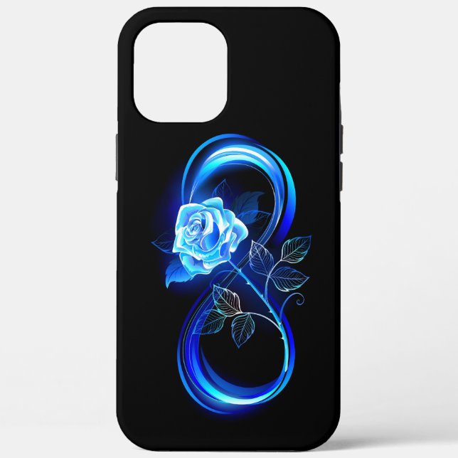 Glowing infinity with blue rose Case-Mate iPhone case (Back)