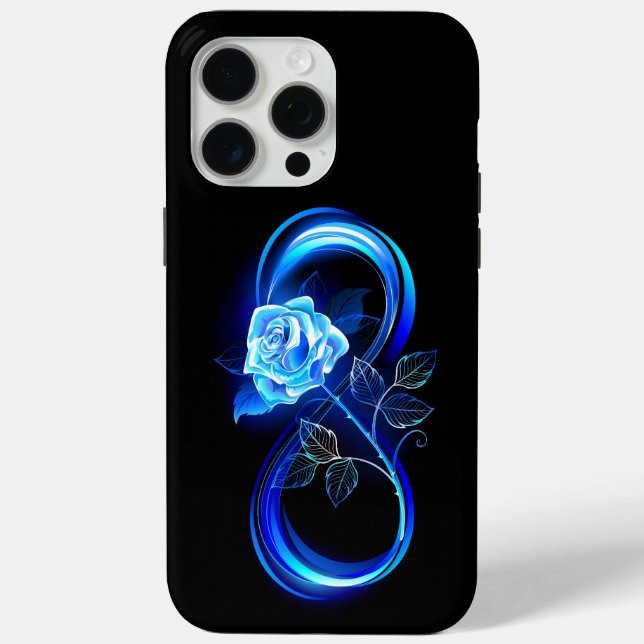 Glowing infinity with blue rose Case-Mate iPhone case (Back)