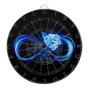 Glowing infinity with blue rose dartboard