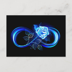 Glowing infinity with blue rose enclosure card