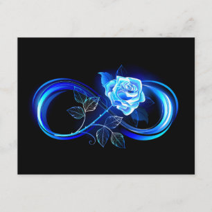 Glowing infinity with blue rose enclosure card