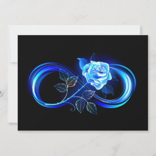 Glowing infinity with blue rose holiday card