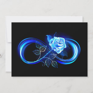 Glowing infinity with blue rose holiday card