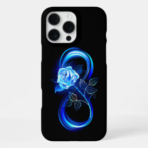 Glowing infinity with blue rose iPhone 16 pro max case