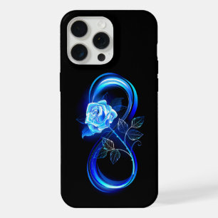 Glowing infinity with blue rose iPhone 15 pro max case