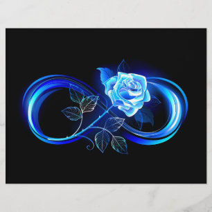 Glowing infinity with blue rose letterhead