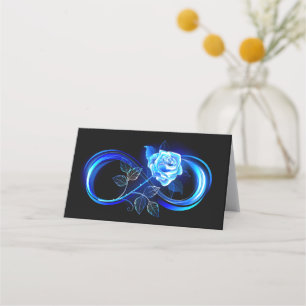 Glowing infinity with blue rose loyalty card