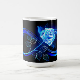 Glowing infinity with blue rose magic mug
