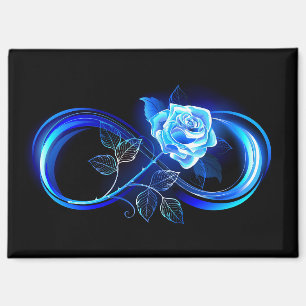 Glowing infinity with blue rose magnet