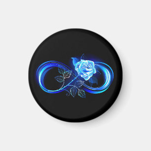 Glowing infinity with blue rose magnet