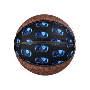 Glowing infinity with blue rose mini basketball