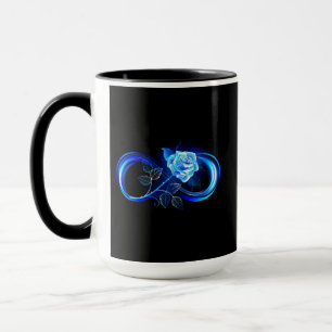 Glowing infinity with blue rose mug