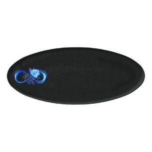 Glowing infinity with blue rose name tag