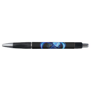 Glowing infinity with blue rose pen