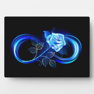 Glowing infinity with blue rose plaque