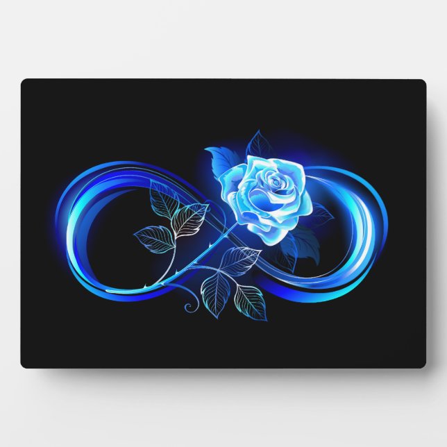 Glowing infinity with blue rose plaque (Front)