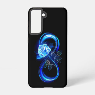 Glowing infinity with blue rose samsung galaxy case