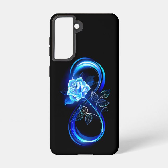 Glowing infinity with blue rose samsung galaxy s21 case (Back)
